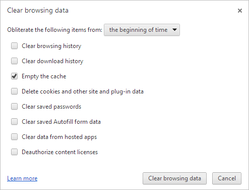 Clear your Cache